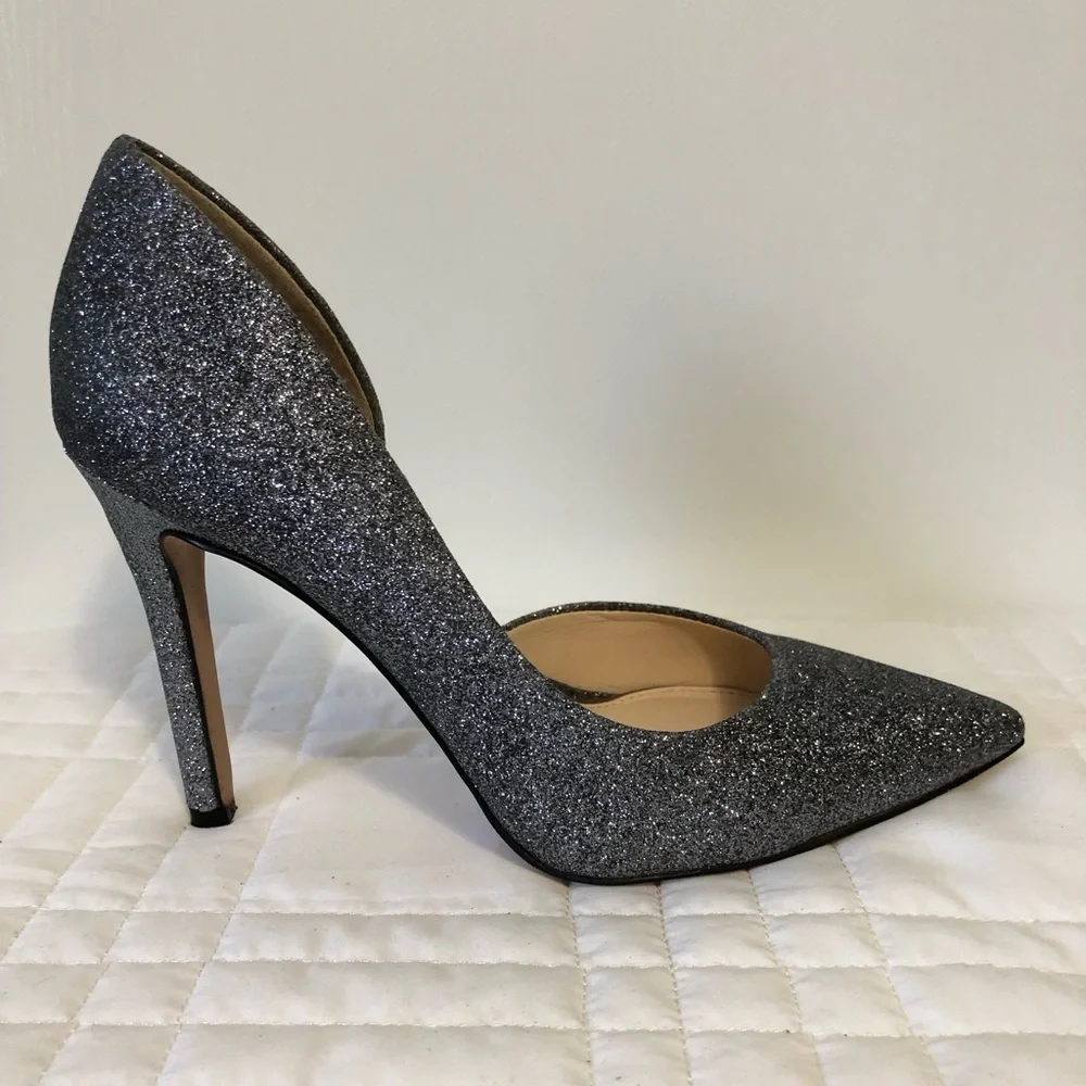 Jessica Simpson Claudette Alloy Glitter Pump Size 6.5M